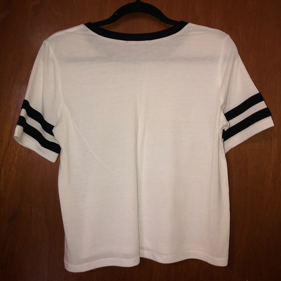 🌼 2 for $15 🌼 White T-shirt with Black Stripes - Picture 2 of 2